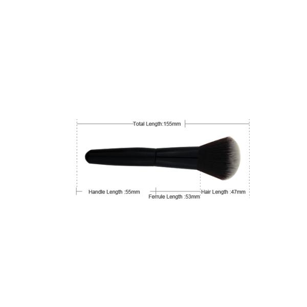 Single Long Kabuki Angled Blush Brush 47mm Black Ferrule Aluminum