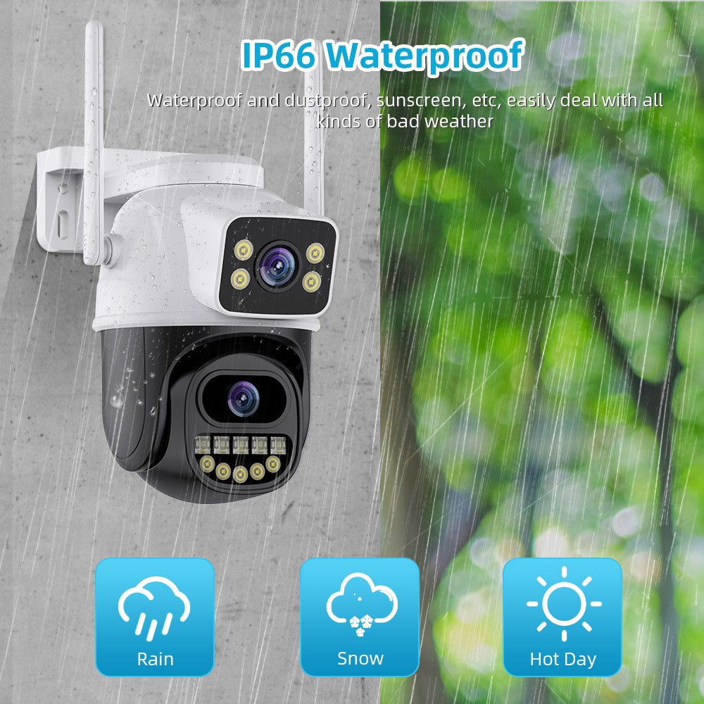 Wholesale Price 4MP Dual Lens CCTV IP Camera PTZ Security Waterproof Outdoor Camera With WIFI Human Detect and Track Function
