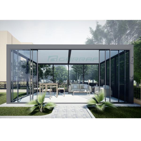 Luxo Área exterior Água Protegida Sombra de Sol Motorizado Gazebo Pergola de Alumínio