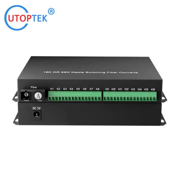 8 16 Channel Dry Contact Closure over Fiber Converter Dry contact signals to Fibre Optical Transceiver