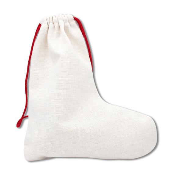 Sublimation Blanks Santa Sack Christmas Stockings Drawstring Bag with Polyester Lining