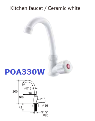 Kitchen Ceramic White Metering Toilet Hand Faucet