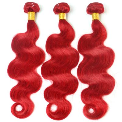 Do Virgin peruano brasileiro do cabelo da onda do corpo da cor vermelha cabelo humano 12 a 26 nenhum derramamento