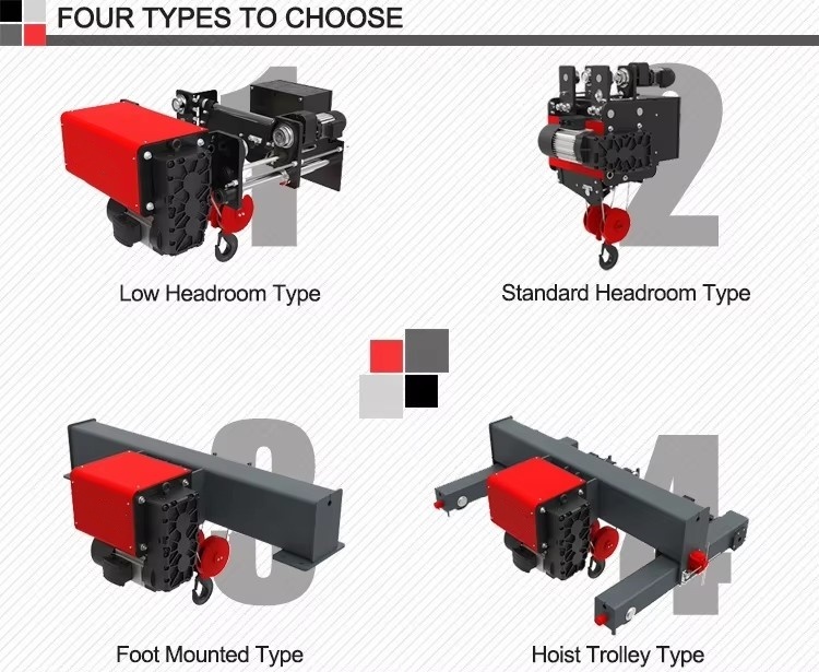 High Quality European Electric Wire Rope Hoist for Overhead Crane Customizable