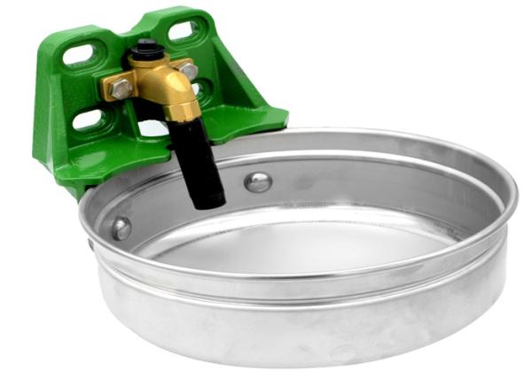 large 304 stainless steel water bowl for cow, capacity 5L, tube valve, cast iron bracket