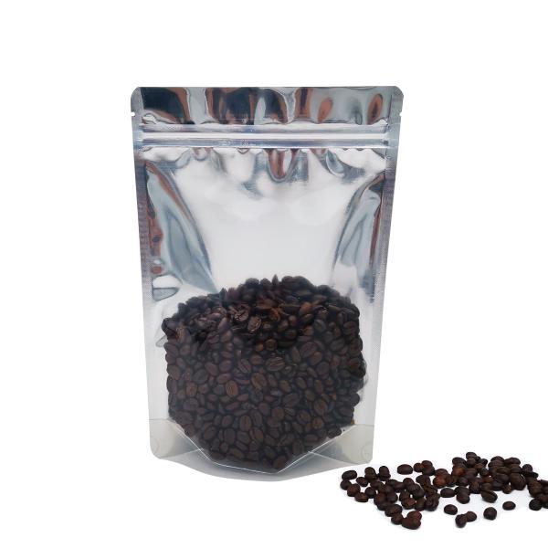 Foil Backed Clear Stand Up Pouches / Transparent Stand Up Pouch With Zipper