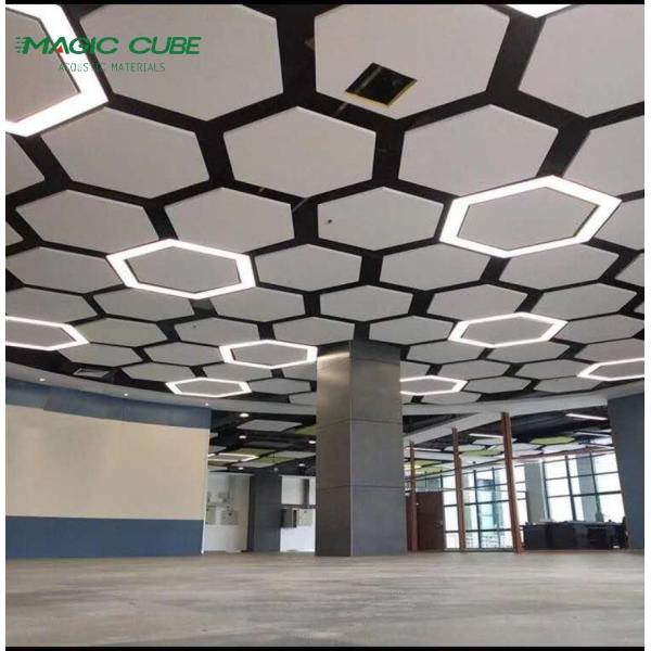 Eco Friendly Fiberglass Acoustic Panel Fiberglass Drop Ceiling Tiles 30MM 40MM
