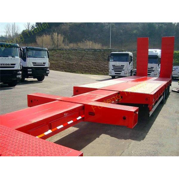 3 Axles Warranty Extendable Lowboy Trailer High Strength Steel Material
