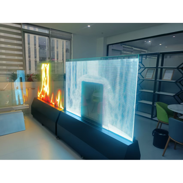 Holographic Transparent Screen P3.91 Flexible LED Film Display IP45 12V Adhesive for Glass Window Advertising