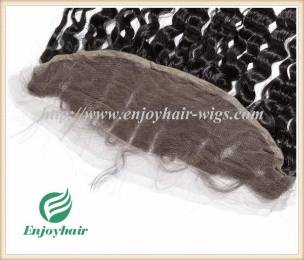 Brazilian virgin hair lace frontal 13''x4'' ,natural color deep wave 10''-24''L hairpiece