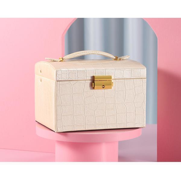 Accepable OEM/ODM Fashion Suit Travel Jewelry Boxes with Large Storage in Pu Leather
