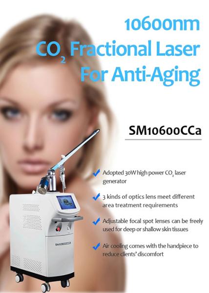 High frequency 0.12mm-1.25mm adjustable spot size laser co2 fractional machine for acne treatment