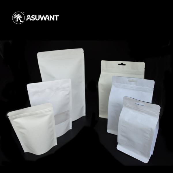 O branco claro da janela imprimiu o logotipo personalizado 25KG natural do alimento dos sacos de papel de Kraft