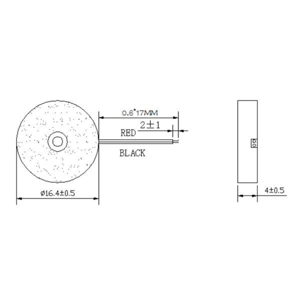 17мм Малый Ультратонкий Мини Пиезо Базер с проводом 1704 80dB Пассивный Пиезо Базер
