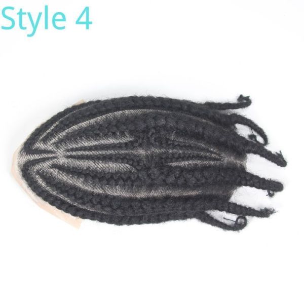 100% Remy Hair Full Lace  8 inch length with cornorw afro braids toupee for men 10x8inch reday to ship