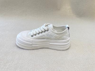 OEM ODM White Leather Casual Sneakers Lace Up 35-40 China Size