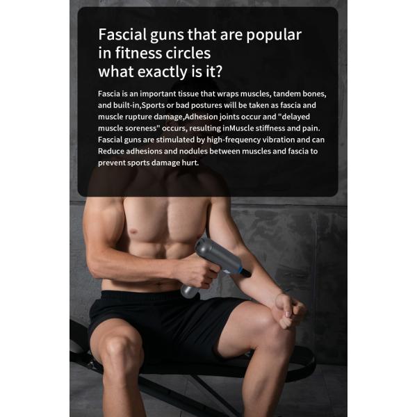 2000mAh Portable Muscle Fascia Massage Gun With 6 Speeds 4 Massage Heads