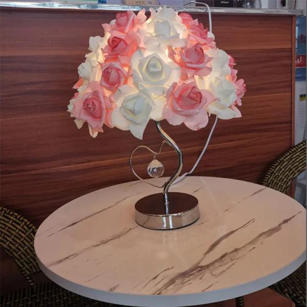 Romance Rose LED Desk Lamp Switch Control Modern Luxury Table Lamps For Bedroom