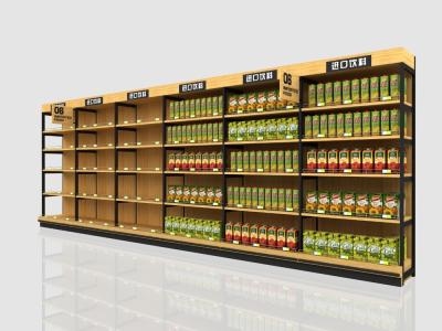 Chain Store Metal Supermarket Display Fixtures / Gondola Grocery Store Shelving For Food