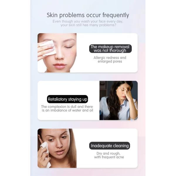 Phototherapy Silicone Sonic Vibrating Face Cleansing Brush For Skin Rejuvenation