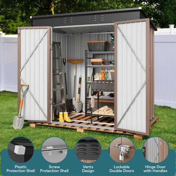 Outdoor Backyard Small Tool Bicycle Shed House Metal Steel Waterproof Garden Storage