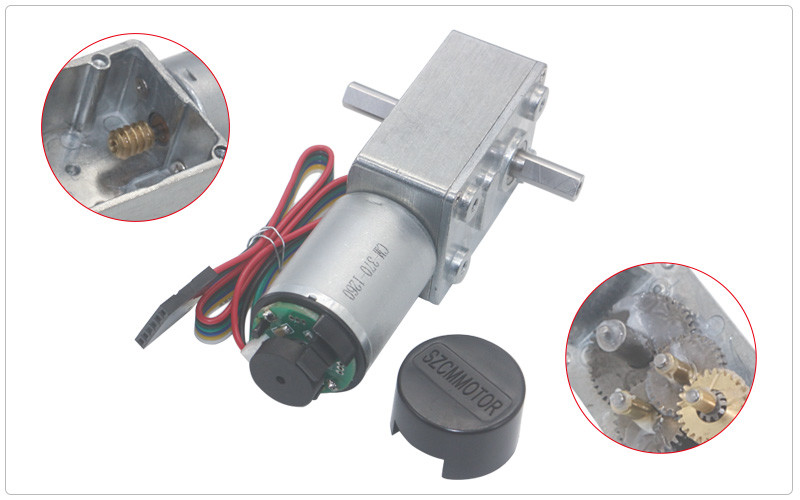 высокие моторы 6V 12V шестерни червя DC вращающего момента 90rpm с двойным кодировщиком вала