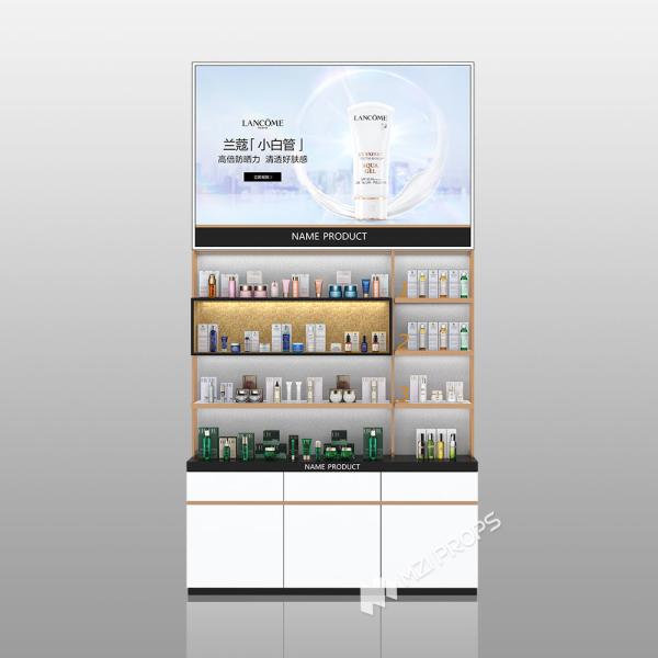 White Glossy Store Glass Display Cabinets Jewelry Counter Display Cases With Titanium Trim