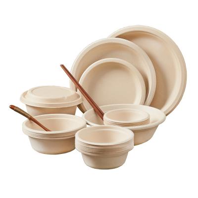 Bacias de sopa descartáveis biodegradáveis de 100% com tampas 12oz 18oz 24oz