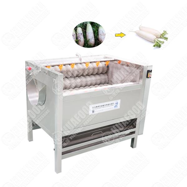 1.1KW Potato Cleaning Machine Brush Ginger Washing Peeling Machine