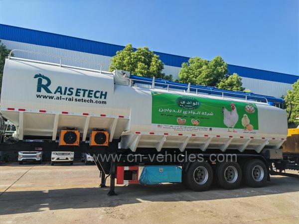 3 Axles Transport Bulk Powder Truck Transport Grain Animal Feed Tank Truck Trailer