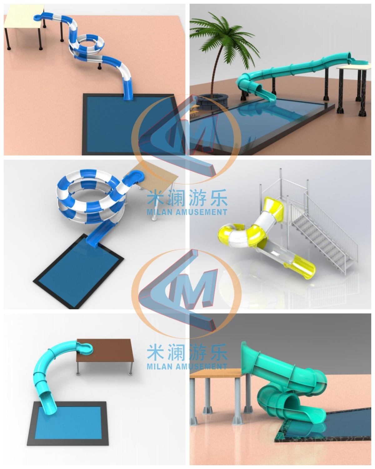 Commercial-Grade Customizable Water Slide – CE Certified Slide Combo for Water Park & Water Settings