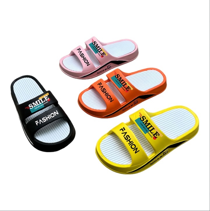 EVA Kids SMILE FASHION Letter Print Three Strap Slide Sandals