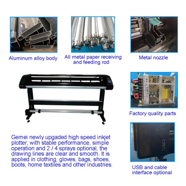 Formatos de arquivo HP-GL Grandes formatos High Speed CAD Inkjet Plotter para indústria do vestuário