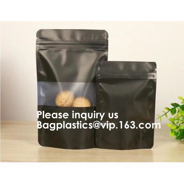 Foil bags, Semi-Clear Window Hang-Hole Stand-Up K Pouch, Aluminum Packaging Bags Laser K Stand Up Resealable Pouches Wit
