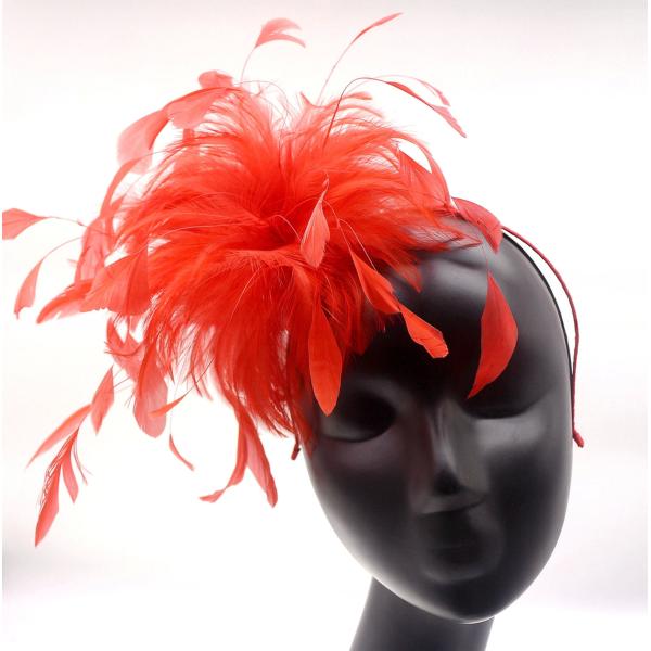 Millinery Hackle Feather Fascinator Headband , 15x30cm Feather Headpiece Festival
