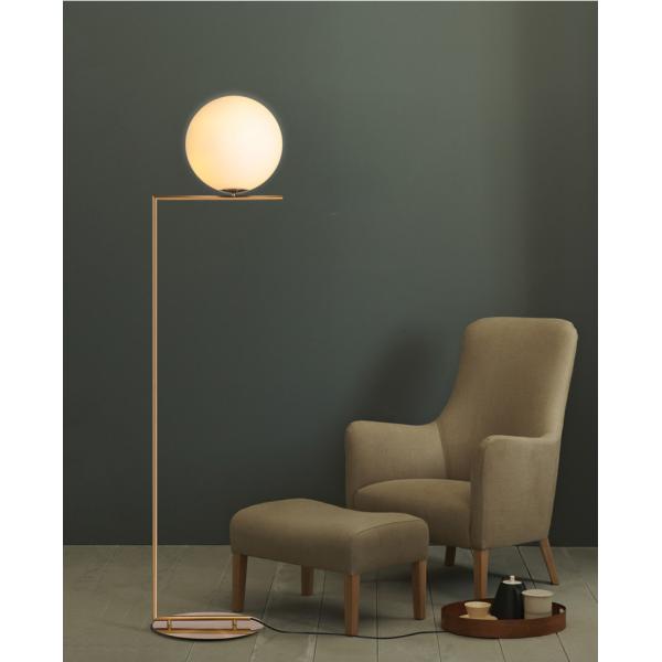 Modern minimalist floor lamp living room bedroom bedside vertical lamp milk white glass ball floor lamp modern vertical