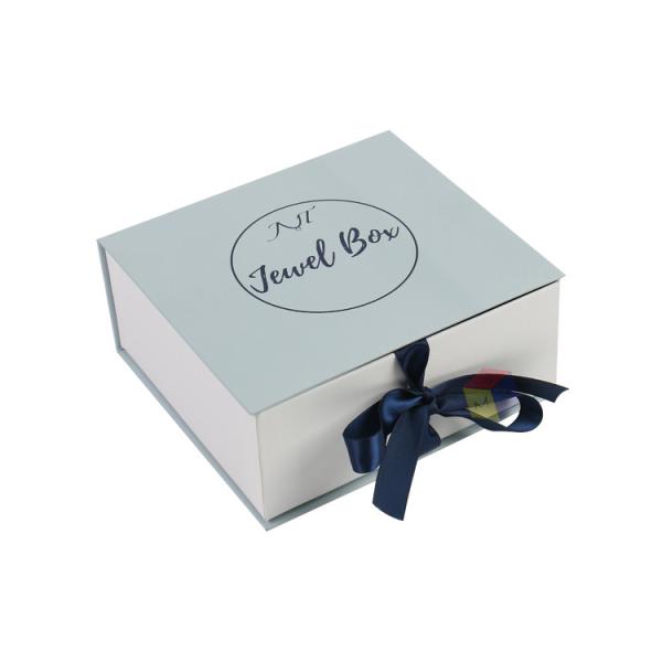 Square Book Shape Cardboard Jewelry Gift Boxes Stylish With Ribbon