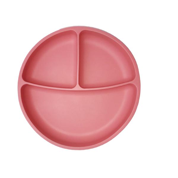 Eco Friendly Silicone Baby Feeding Plate BPA Free Infant Kids Suction Dinner Set