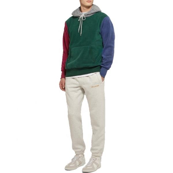 Embroidered Sports Team Hoodies Men Sweatshirt Colorblock Fleece Hoodie