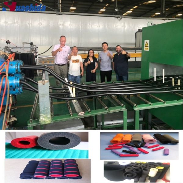EPDM NBR PVC Flexible Rubber Foam Pipe Production Line