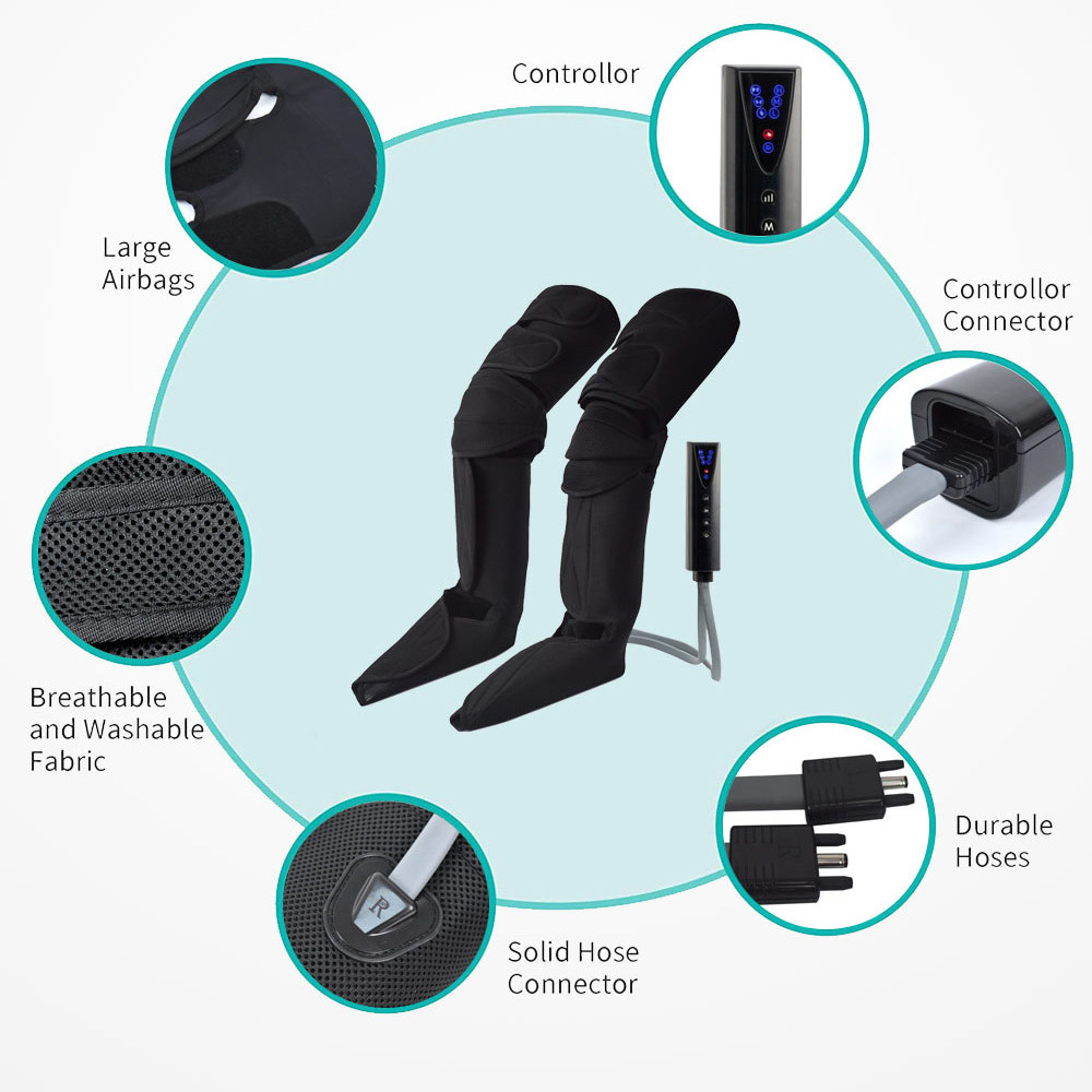 Air Relax Pressotherapy Machine Compression Foot Leg Massager Machine for Home With Air Bags