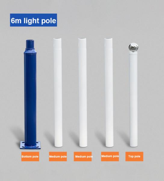 2m 2.5m 3m Light Pole Modern Lamp Post Galvanized Steel Split Type