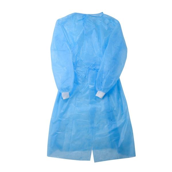 Elastic Cuffs Disposable Non Woven Isolation Gown