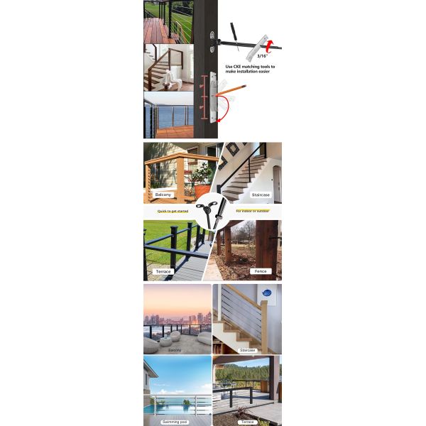 Adjustable Angle Black Swage for Easy Installation in Cable Railing and Rigging Hardware
