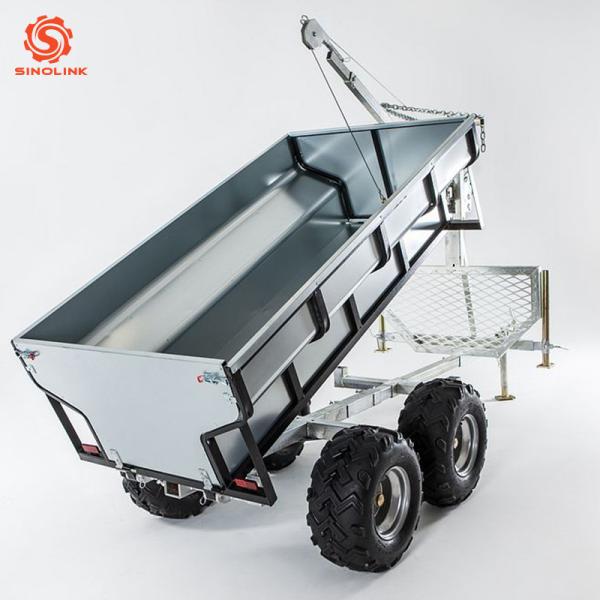 Atv Timber Trailer With Crane Log 2500lbs 1000kgs Manual Winch