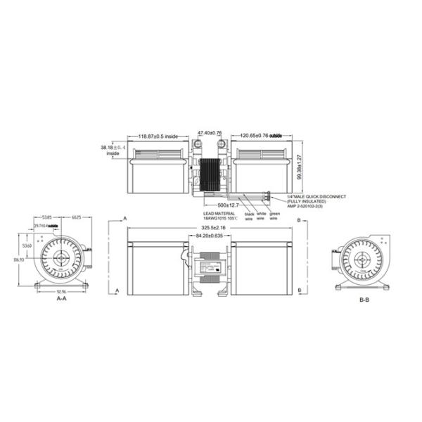 AC Shade Pole Air Indoor Fireplace Blower Motor Fan 4x4 Squirrel Cage Blower