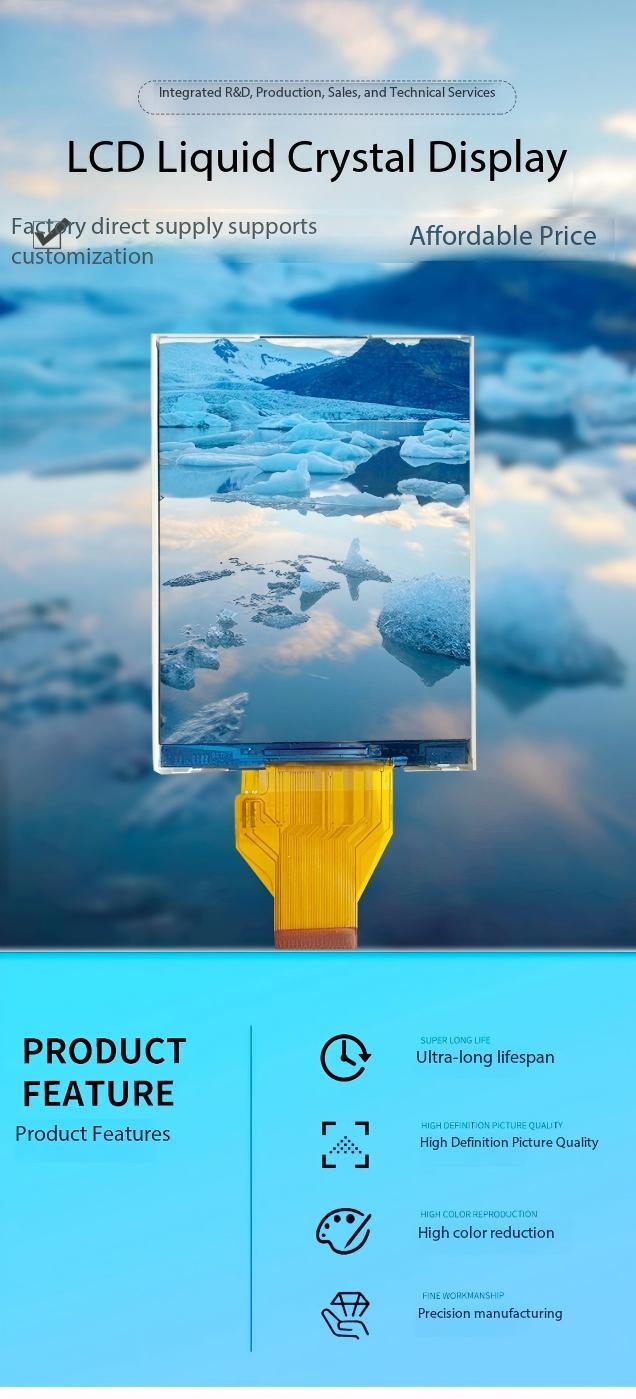 2.7 Inch IPS TFT Color Display with 960*240 Resolution and RGB Interface for Digital Camera