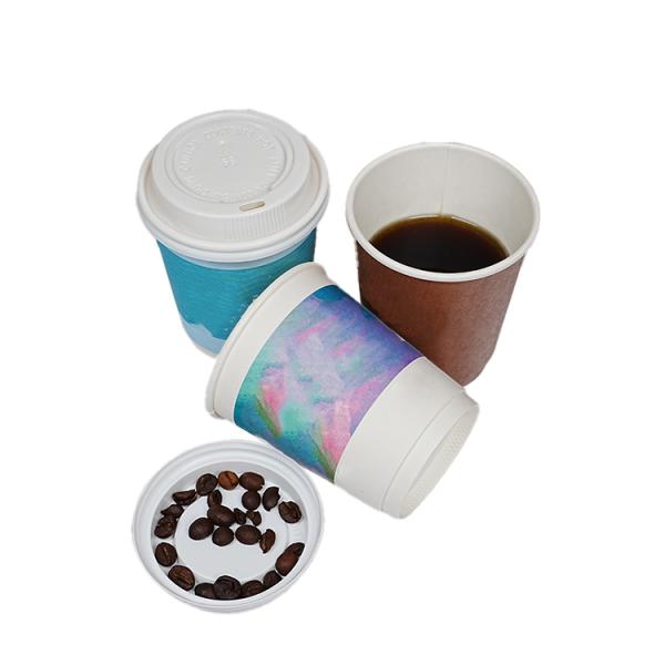 Venta al por mayor de tazas de papel desechables con logotipo personalizado tazas de café para bebidas calientes ecológicas y biodegradables