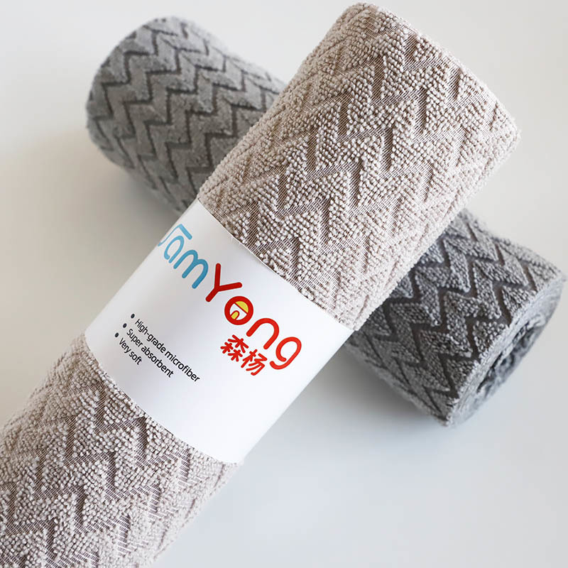 Jacquard Microfiber Cleaning Cloth Roll 25x25cm 180gsm Washable Dish Rags For Home Car