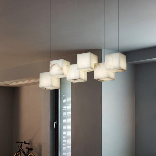 Custom Luxury Alabaster Chandelier Modern Style Villa High Ceiling Hotel Lobby Spiral Staircase Chandelier